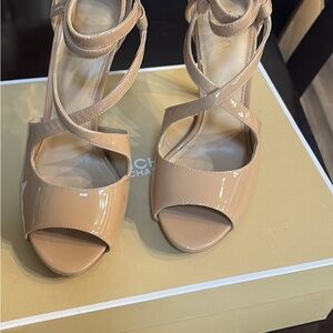 Michael Kors Beige Patent Strappy Heels